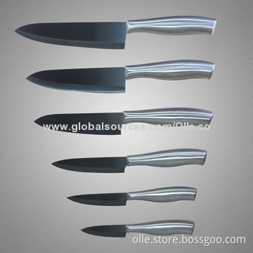 Ceramic Knives with Stainless Steel Handle, 35-42 Degrees Cutting Edge Angle